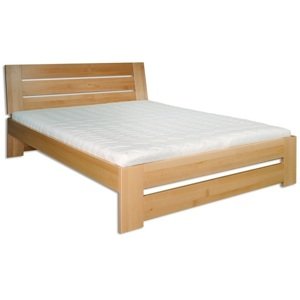 Dřevěná postel 200x200 buk LK192 (Barva dřeva: Ořech)