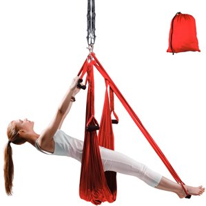Popruhy na aero jógu inSPORTline Hemmok (Barva: červená)