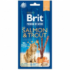 Pochoutka Brit Premium by Nature Cat losos a pstruh, tyčinky 3ks