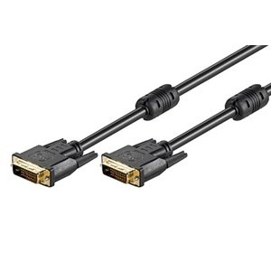Kabel DVI-D(M) - DVI-D(M), dual link, s ferity, 10m, zlacené konektory