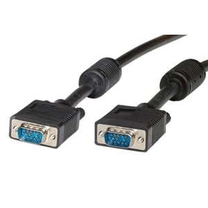 Kabel propojovací VGA HQ MD15HD-MD15HD, 10m, stíněný, s ferity