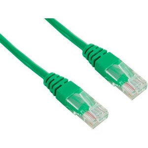 Patch kabel UTP cat 5e, 0,25m - zelený