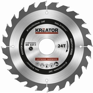 Pilový kotouč Kreator KRT020410 na dřevo 165mm, 24T