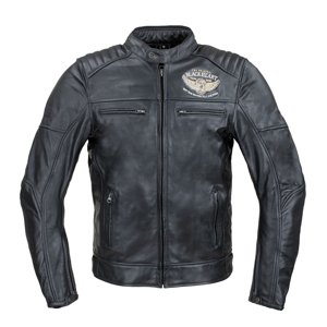 Pánská kožená bunda W-TEC Black Heart Wings Leather Jacket (Velikost: XL, Barva: černá)