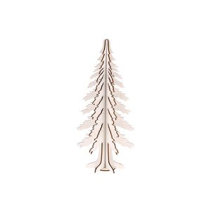 Strom, dřevěná dekorace, barva bílá. AC7159, sada 6 ks