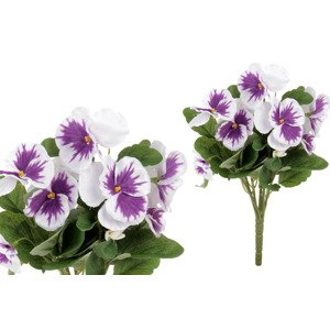 Maceška - kytice z umělých květin, barva fialovo - bílá. KT7185, sada 4 ks
