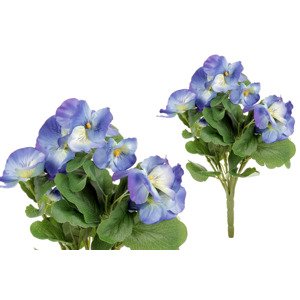 Maceška - kytice z umělých květin, barva modrá. KT7190, sada 4 ks