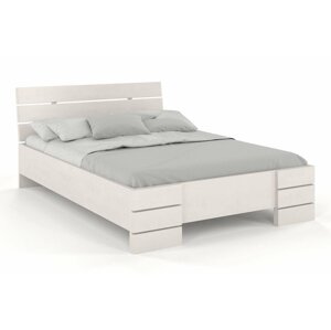 Dřevěná postel Sandemo High, buk (Rozměr: 90x200 cm, Barva: Bílá)