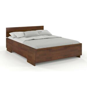 Dřevěná postel Bergman High, borovice (Rozměr: 140x200 cm, Barva: Ořech)