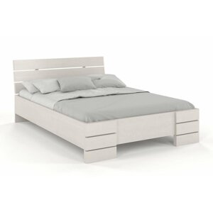 Dřevěná postel Sandemo High, borovice (Rozměr: 120x200 cm, Barva: Bílá)
