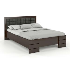 Čalouněná postel GOTLAND High BC Long s úložným prostorem, delší o 20cm, buk (Barva dřeva: Palisandr, Rozměr: 200x220 cm, Barva látky: Casablanca 2316