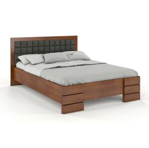 Čalouněná postel GOTLAND High BC Long s úložným prostorem, delší o 20cm, buk (Barva dřeva: Ořech, Rozměr: 200x220 cm, Barva látky: Casablanca 2316)