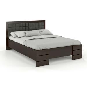 Čalouněná postel GOTLAND High BC Long, delší o 20cm, borovice (Barva dřeva: Palisandr, Rozměr: 180x220 cm, Barva látky: Casablanca 2316)