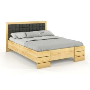 Čalouněná postel GOTLAND High BC Long, delší o 20cm, borovice (Barva dřeva: Přirodní, Rozměr: 180x220 cm, Barva látky: Casablanca 2316)