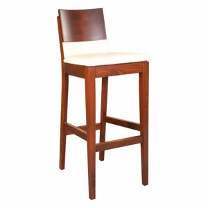 Čalouněná barová židle KT192, v80, buk (Potah: Ekokůže, Barva dřeva: Bělená)