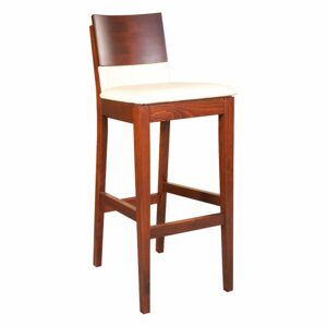 Čalouněná barová židle KT392, dub (Potah: Ekokůže, Barva dřeva: Bělená)