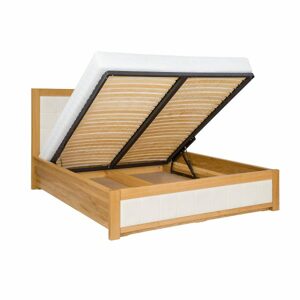 Čalouněná postel LK214 BOX, 140x200, dub (Barva dřeva: Dark)