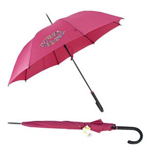 Long Flex AC Kiss Pink UV Protection - dámský holový vystřelovací deštník