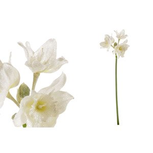 Amarylis, umělá květina, barva bílá ojíněná UKK260-WH, sada 6 ks