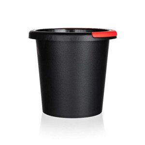 Kbelík plastový 10 L, recyklát, černý-ucho tyrkysové,červené