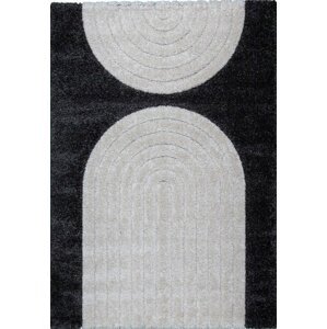 Kusový koberec Rangpur 65203 699 krémovo-černý (Varianta: 120 x 170 cm)