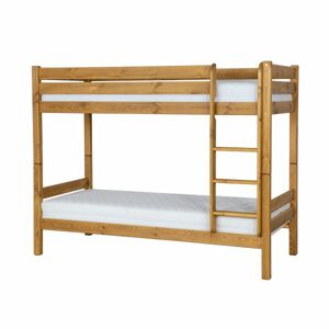 Dětská patrová postel LK736, 90x200, borovice, vosk (Barva dřeva: Bělená vosk)