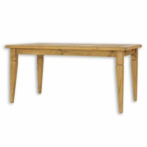 Jídelní stůl ST702, 120x76x80, borovice, vosk (Délka: 80, Struktura desky: Lité lamely, Barva dřeva: Bělená vosk)