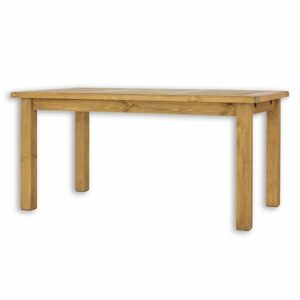 Jídelní stůl ST703, 120x76x80, borovice, vosk (Délka: 80, Struktura desky: Lité lamely, Barva dřeva: Bělená vosk)