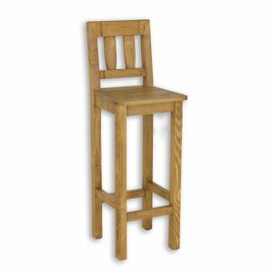 Barová židle KT708, 38x115x43, borovice, vosk (Barva dřeva: Anticky bílá)