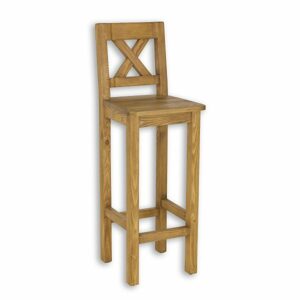 Barová židle KT709, 38x115x43, borovice, vosk (Barva dřeva: Bělená vosk)