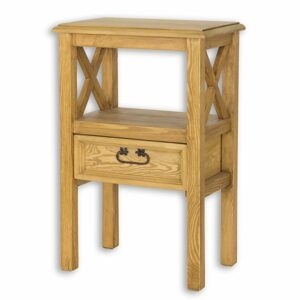 Noční stolek SN703, 50x76x34, borovice, vosk (Barva dřeva: Světlý vosk)