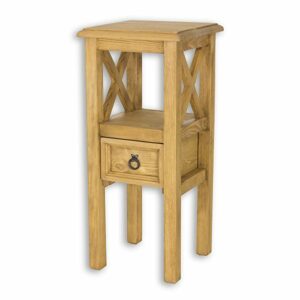 Noční stolek SN702, 34x76x34, borovice, vosk (Barva dřeva: Bělená vosk)