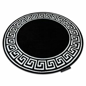 Kulatý koberec HAMPTON Grecos Řecký, černý  (Velikost: kruh 120 cm)