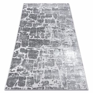 Moderní MEFE koberec  6184 Dlažba cihlový - Strukturální, dvě úrovně rouna tmavošedý (Velikost: 160x220 cm)