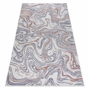 Koberec SISAL SION Vlny 2836 ploché tkaní ecru / modrý /   růžový  (Velikost: 180x270 cm)