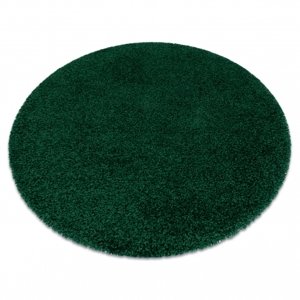 Kulatý koberec SOFFI shaggy 5cm láhev zelená (Velikost: kruh 120 cm)