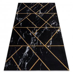 Koberec EMERALD výhradní 2000 glamour, stylový geometrický, mramor černý / zlato (Velikost: 120x170 cm)