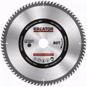 Pilový kotouč Kreator KRT020428 - na dřevo 254mm, 80T
