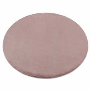 Kulatý koberec BUNNY růžový, imitace králíčí kožešiny  (Velikost: kruh 120 cm)