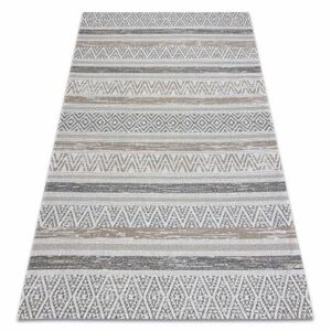 Ekologický koberec CASA, EKO SISAL Boho Cik cak 2806, krémový, tmavo šedo hnědý, recyklovatelná bavlna bavlna (Velikost: 114x170 cm)