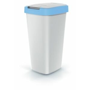 Odpadkový koš COMPACTA Q FLAP popelavý se světle modrým víkem , objem 25l