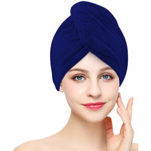 Rychleschnoucí froté turban na vlasy, tmavě modrý
