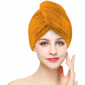 Rychleschnoucí froté turban na vlasy, oranžový