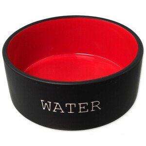 Miska Dog Fantasy keramická WATER černá/červená 13x5,5cm, 400ml