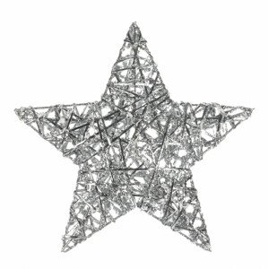 Hvězda, vánoční dekorace, barva stříbrná. LBA011 SIL, sada 6 ks