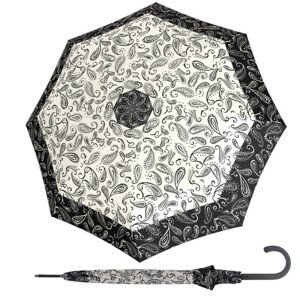 Fiber Flex AC Black a White Paisley - dámský holový vystřelovací deštník
