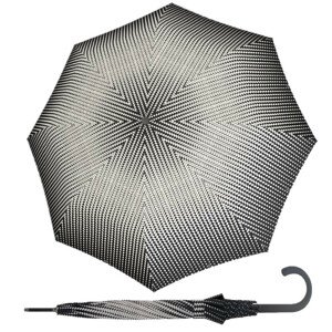Fiber Flex AC Black a White Traced - dámský holový vystřelovací deštník
