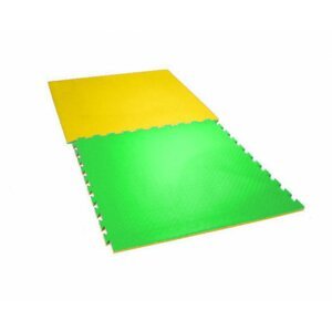 TATAMI-TAEKWONDO podložka oboustranná 100x100x2,5 cm (žlutá/zelená)