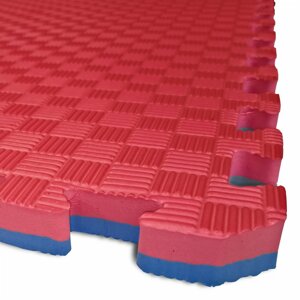 TATAMI PUZZLE podložka - Dvoubarevná - 100x100x3,0 cm (červená/modrá)
