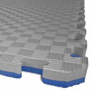 TATAMI PUZZLE podložka - Dvoubarevná - 100x100x3,0 cm (šedá/modrá)